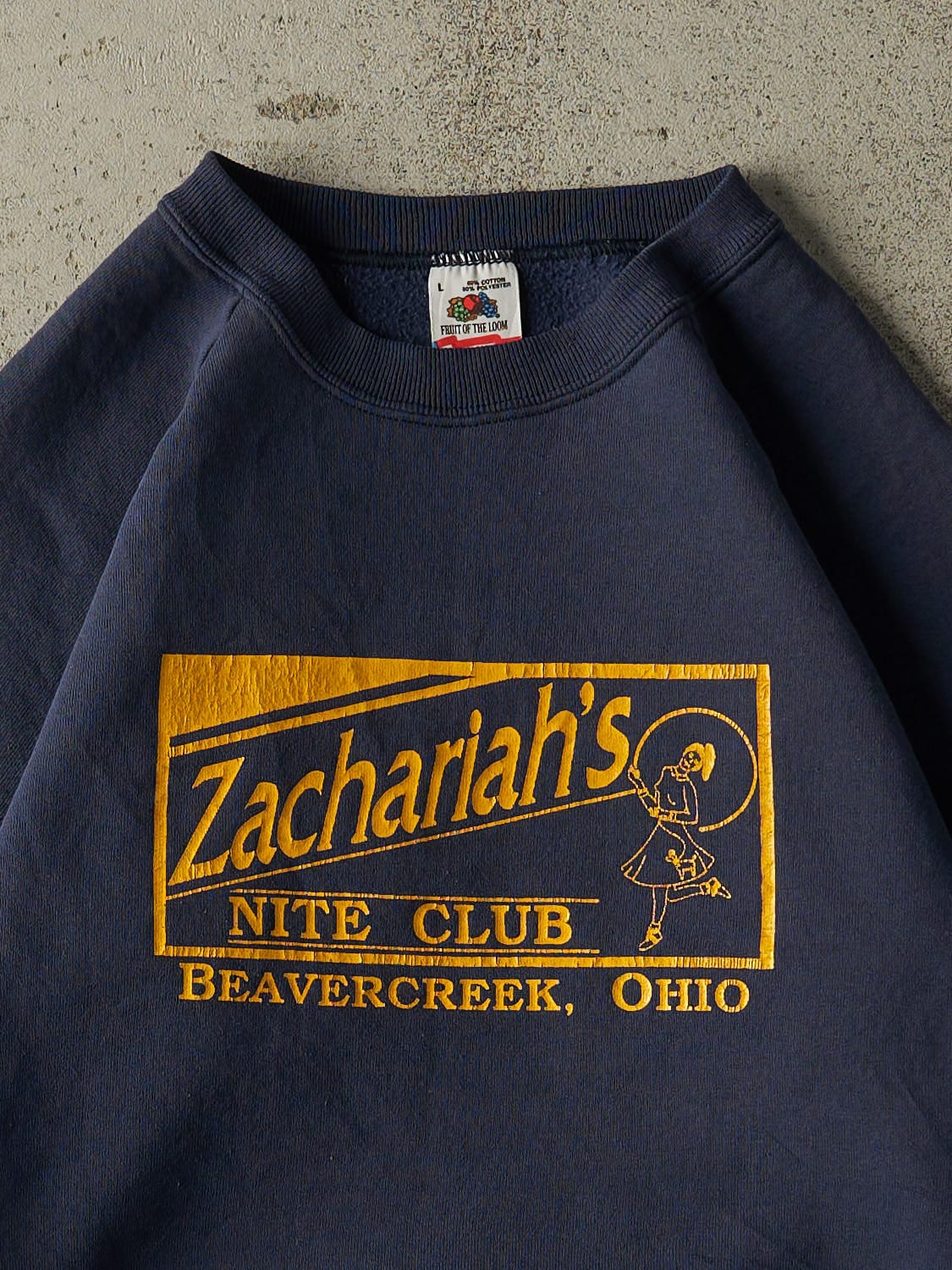 Vintage 80s Navy Blue Zachariah's Nite Club Crewneck (XS/S)