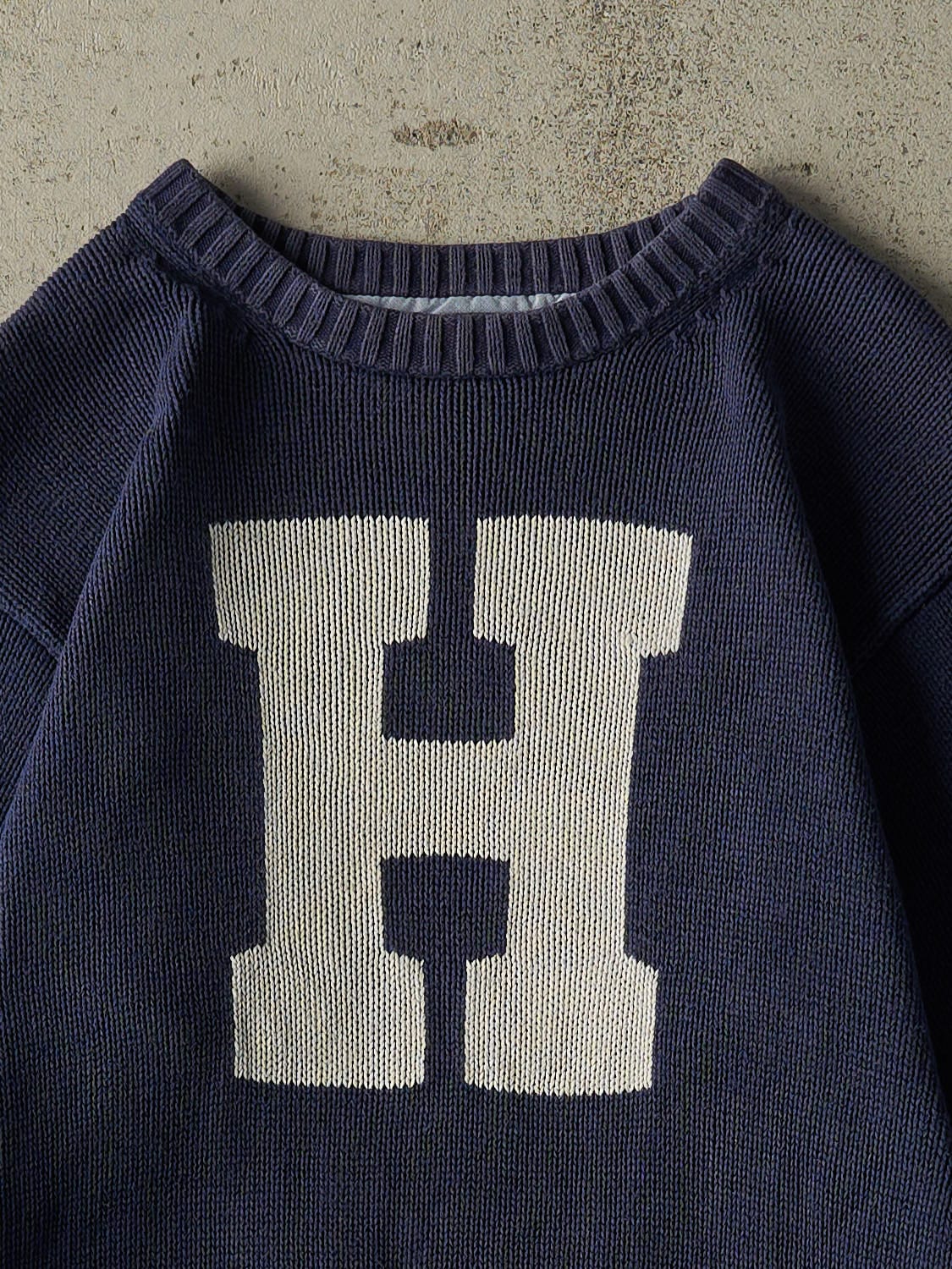 Vintage 90s Navy Blue Tommy Hilfiger Knit Sweater (XS/S)