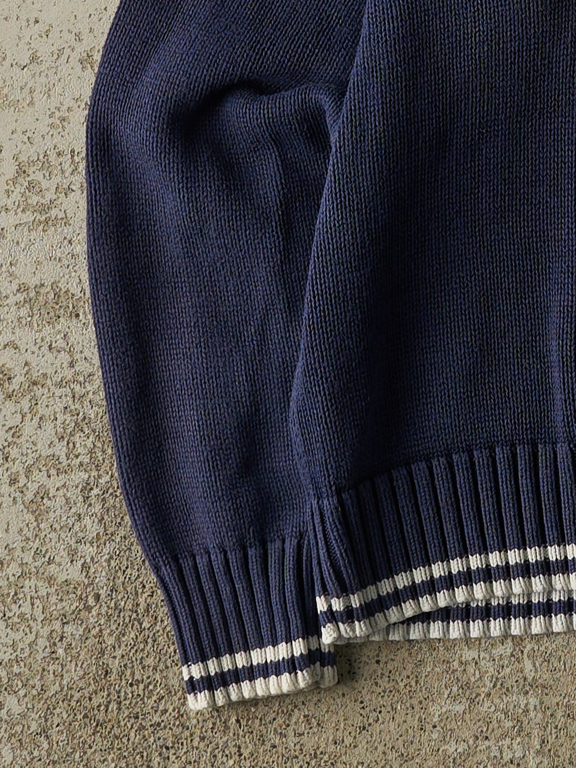 Vintage 90s Navy Blue Tommy Hilfiger Knit Sweater (XS/S)