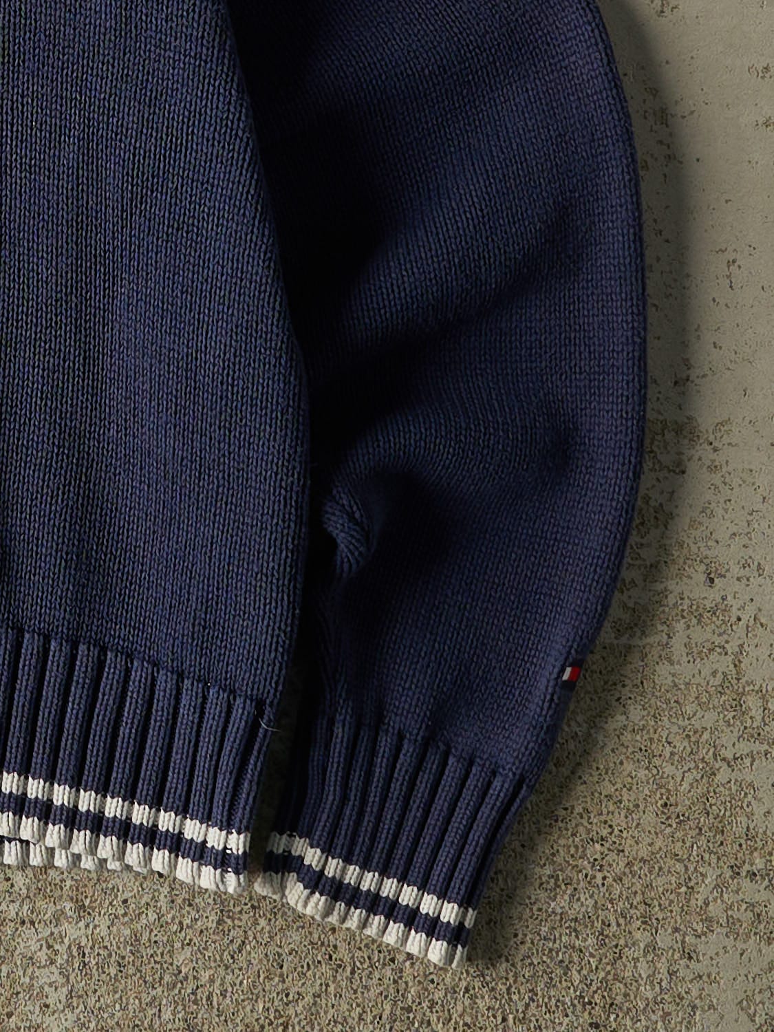 Vintage 90s Navy Blue Tommy Hilfiger Knit Sweater (XS/S)