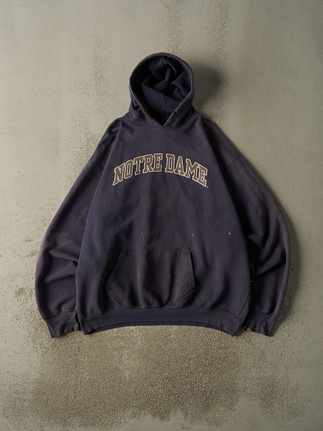 Vintage 90s Sun Faded Navy University of Notre Dame Hoodie (XXL/XXXL)