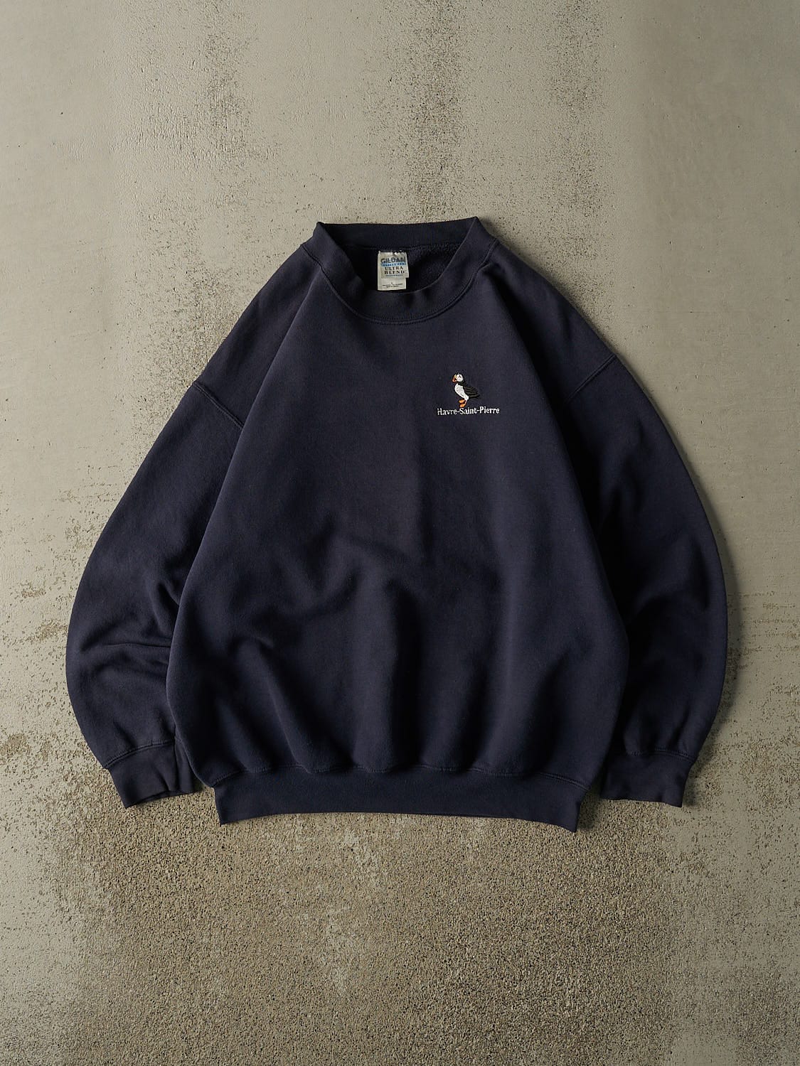 Vintage Y2K Navy Blue Embroidered Crewneck (L)