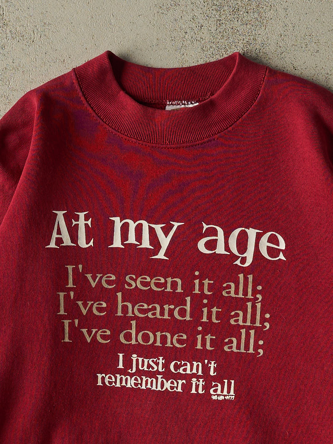 Vintage 90s Burgundy "Can't Remember" Crewneck (XL)
