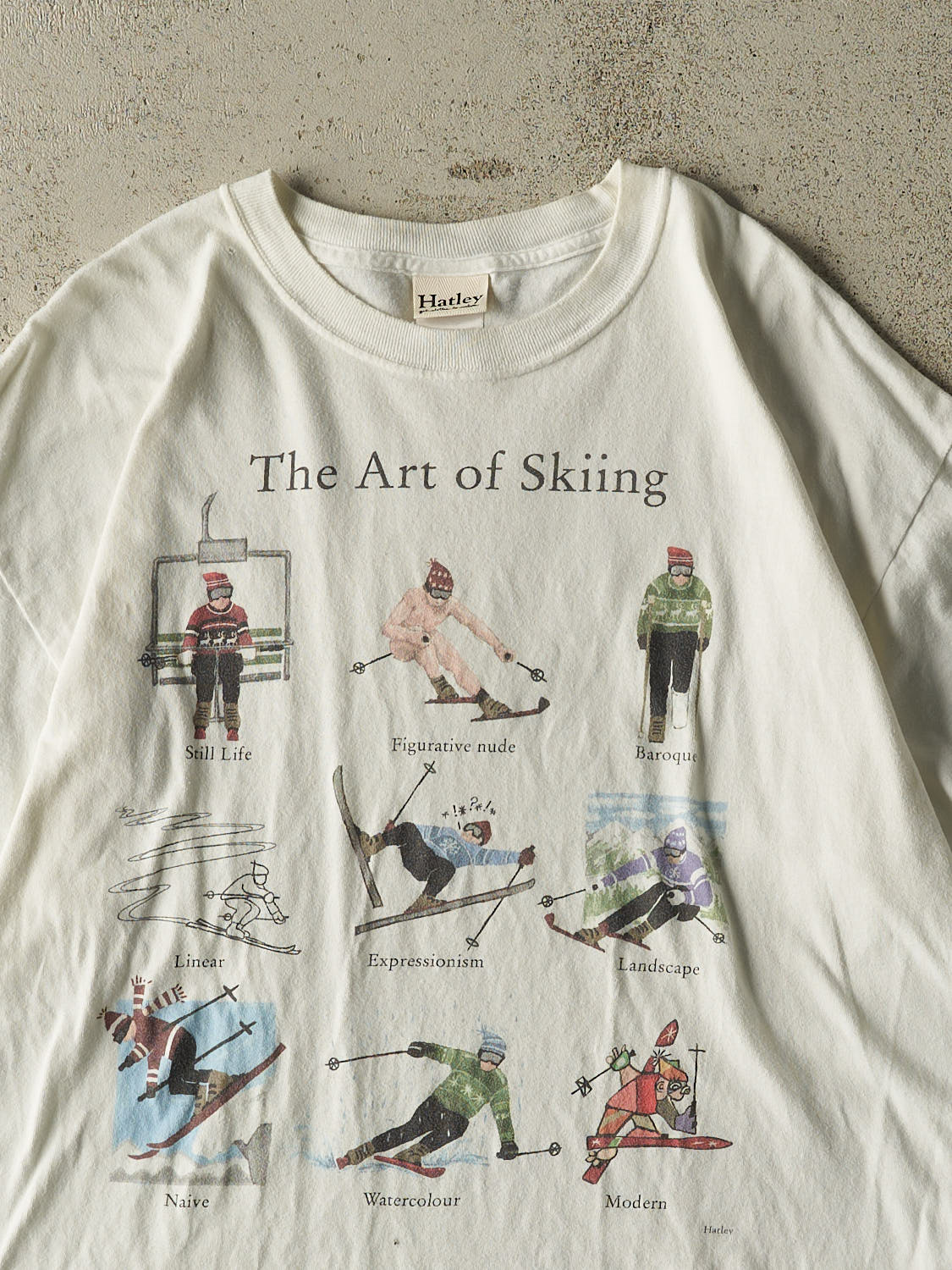 Vintage 90s RARE White "The Art of Skiing" Tee (L/XL)