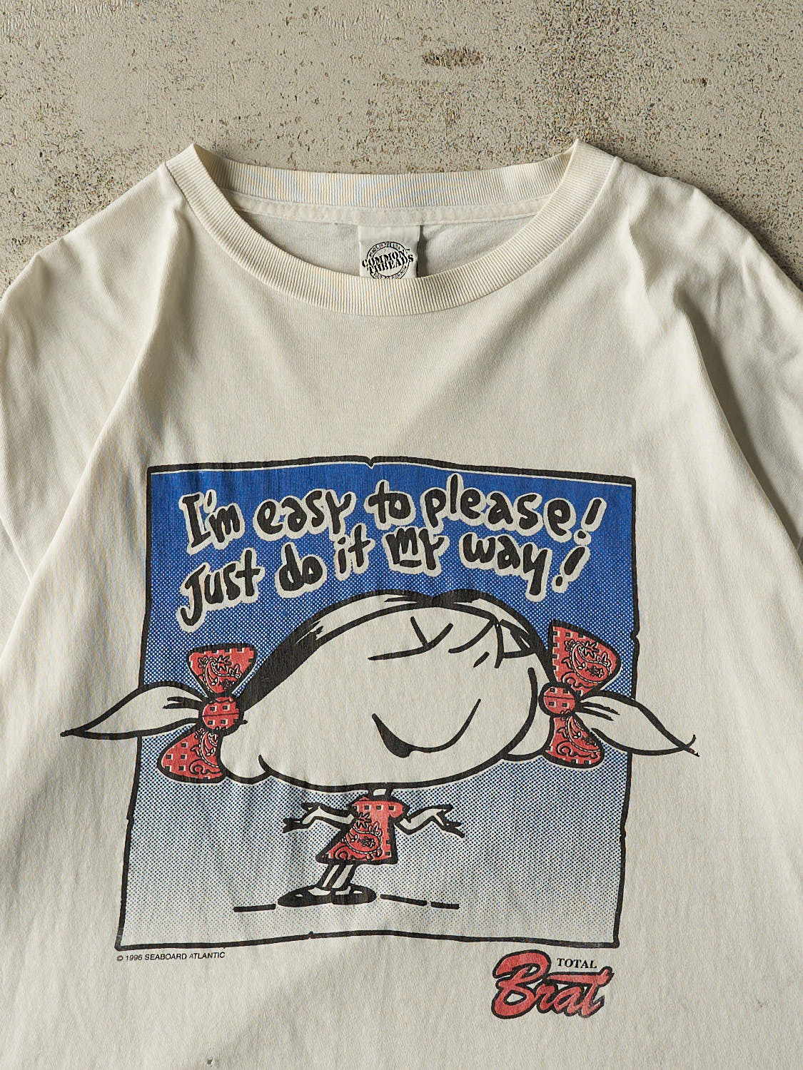 Vintage 96' White "Easy to Please, Just Do It My Way" Cropped Tee (M/L)