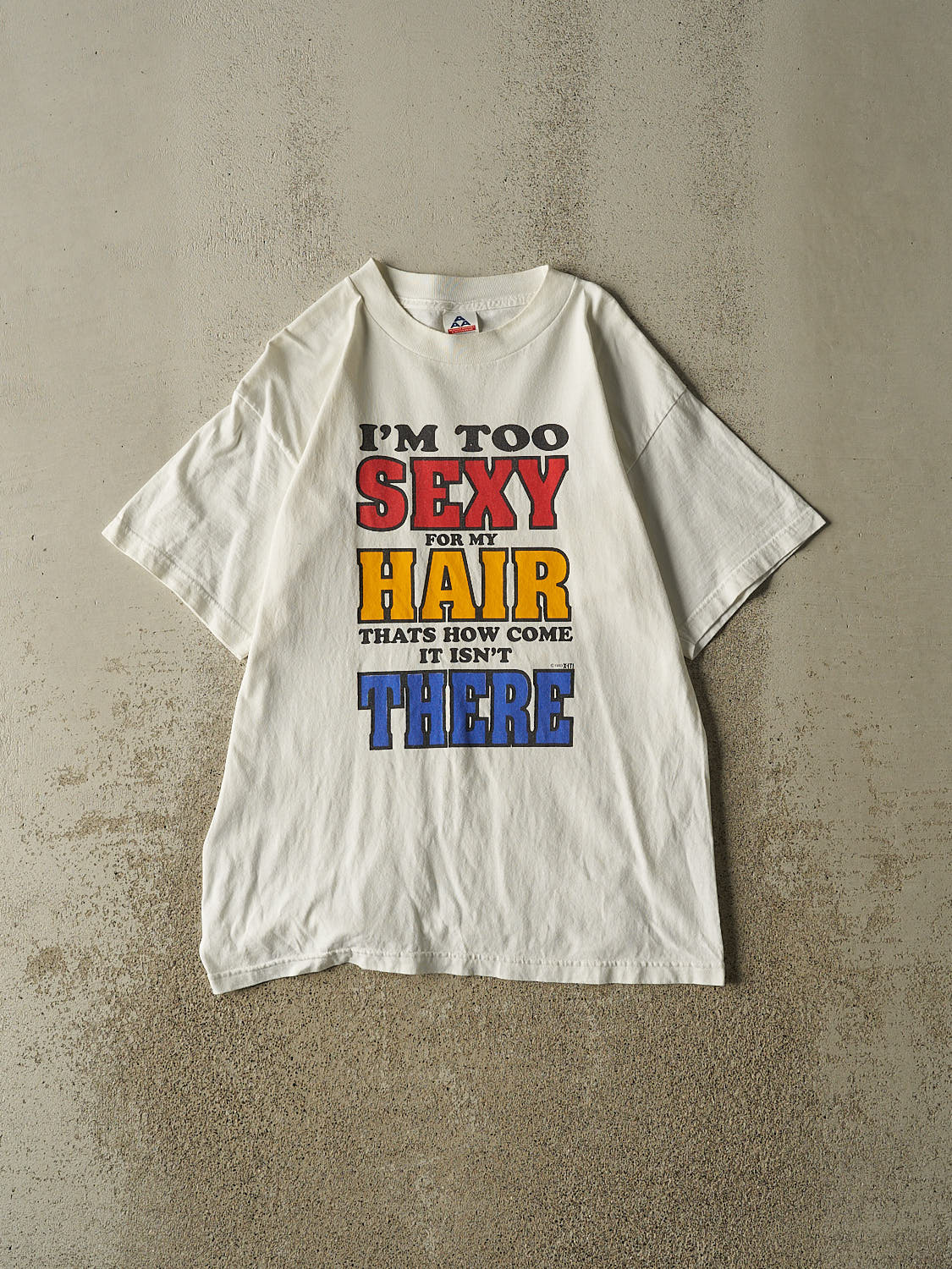 Vintage 93' White "I'm Too Sexy For My Hair" Tee (M/L)