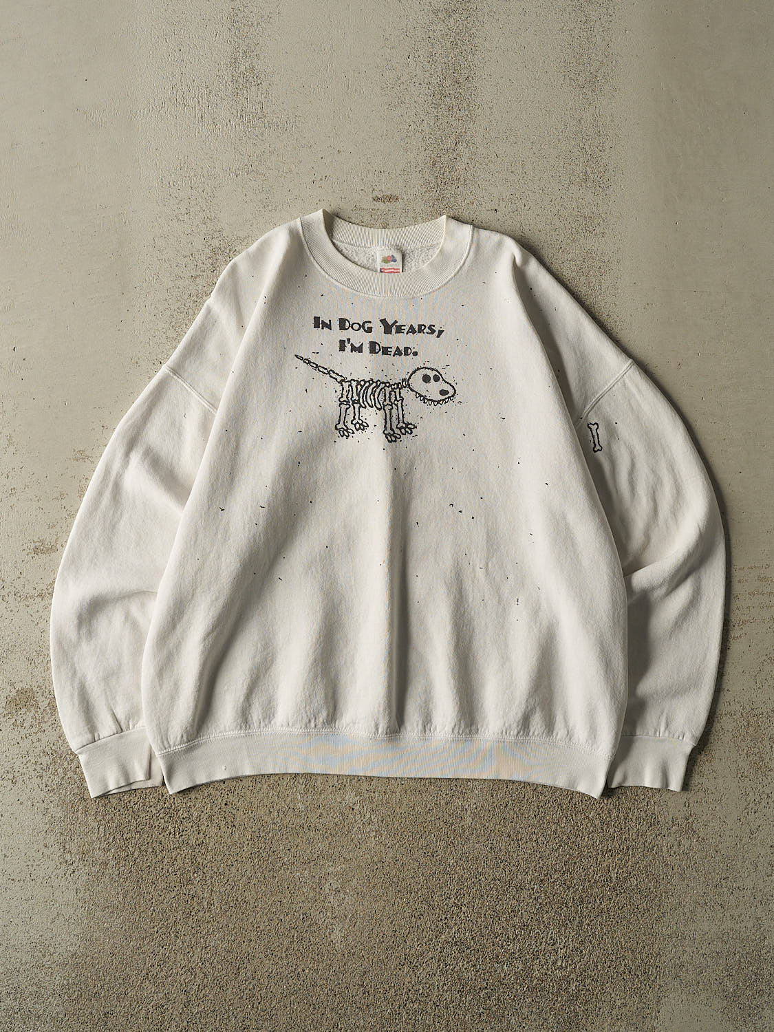 Vintage 90s White "In Dog Years I'm Dead" Crewneck (XL/XXL)