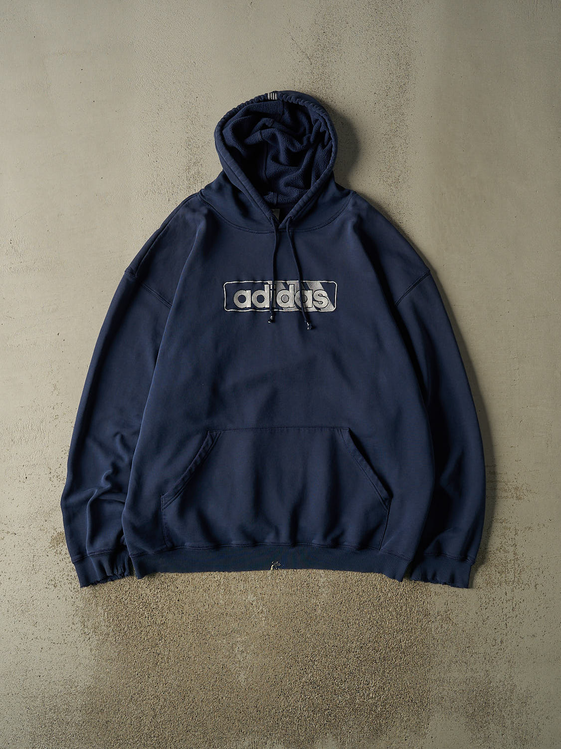 Vintage 90s Navy Blue Adidas Embroidered Hoodie (XXXL)