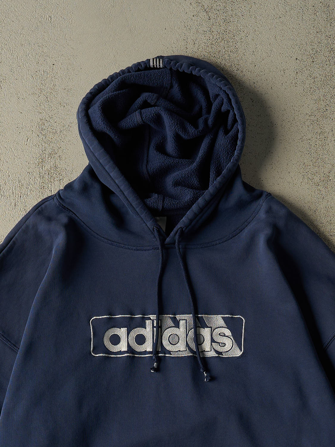 Vintage 90s Navy Blue Adidas Embroidered Hoodie (XXXL)