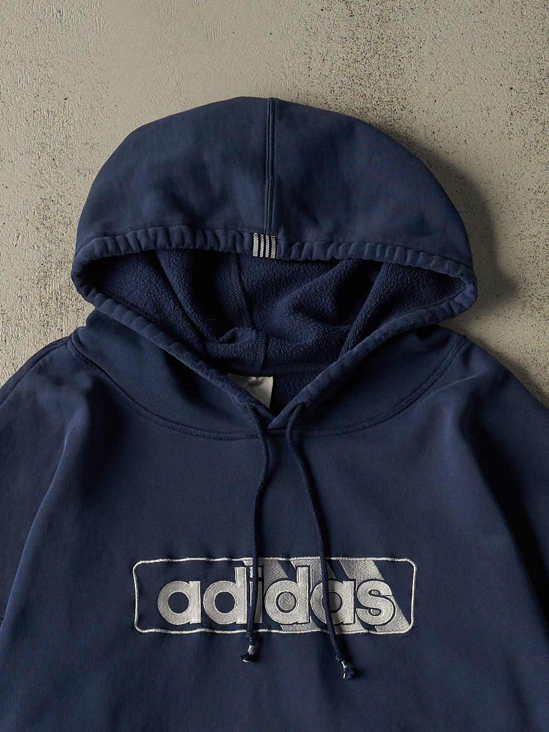 Vintage 90s Navy Blue Adidas Embroidered Hoodie (XXXL)
