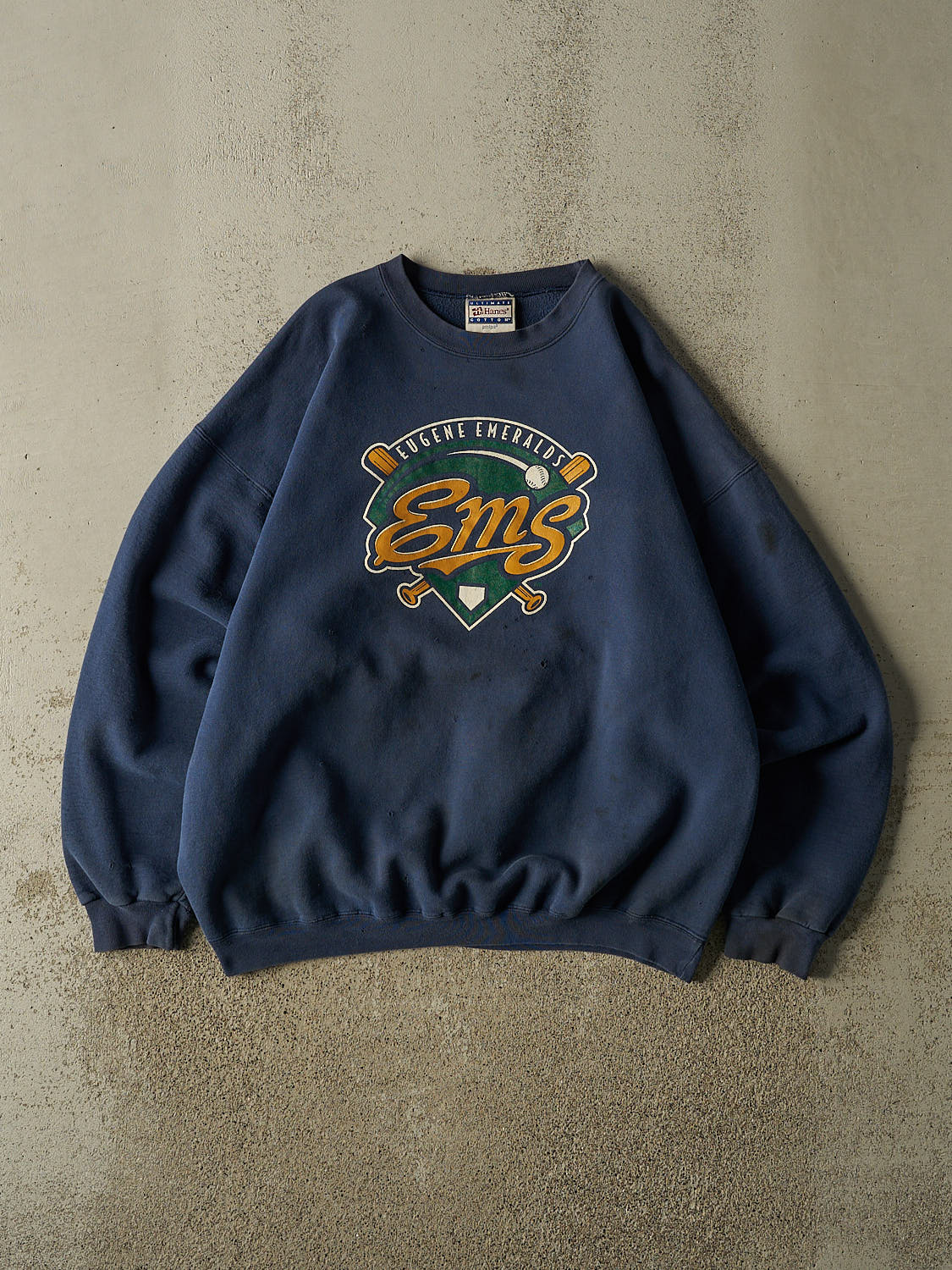 Vintage 90s Navy Blue Eugene Ems Crewneck (XL)