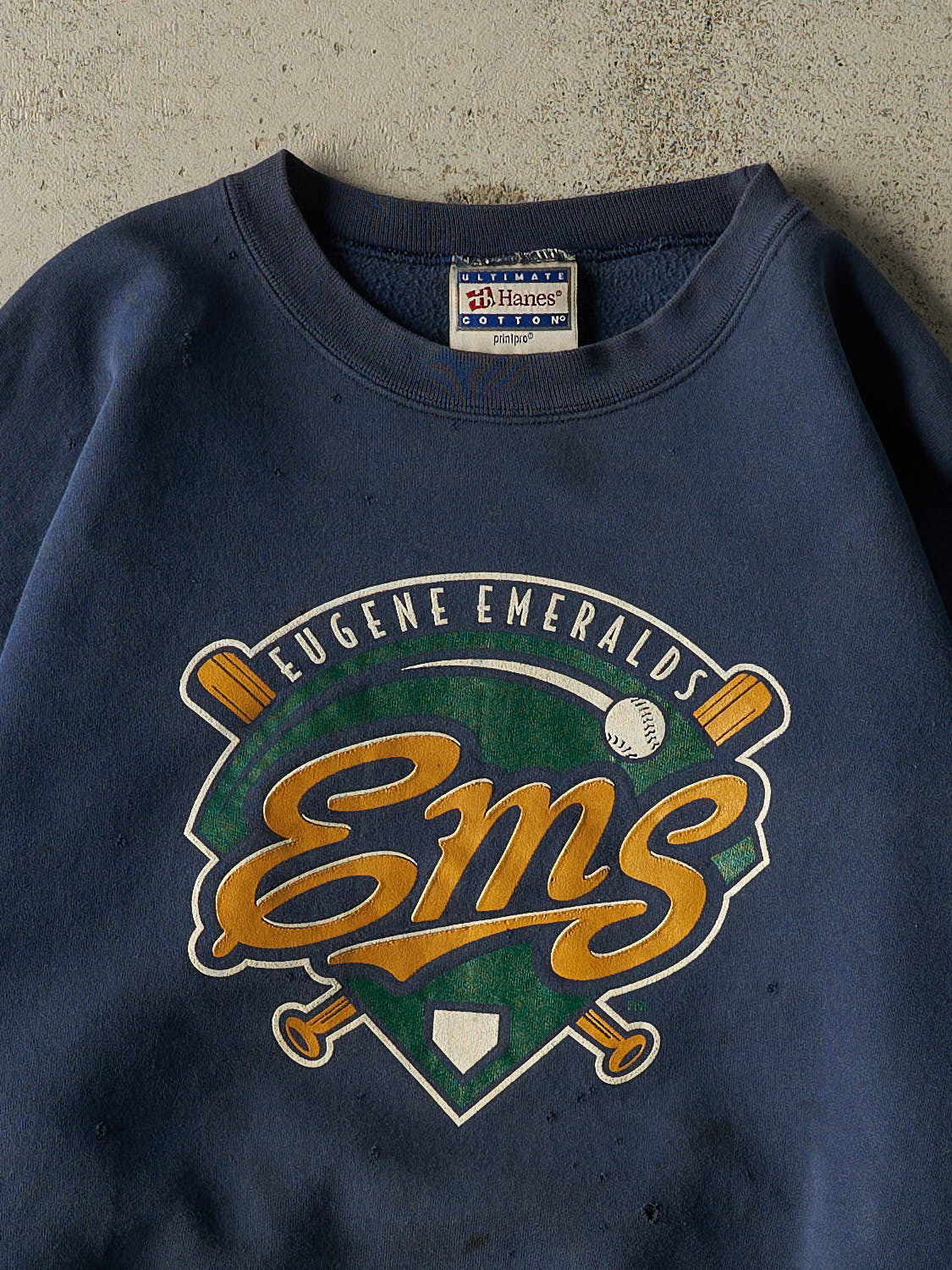 Vintage 90s Navy Blue Eugene Ems Crewneck (XL)