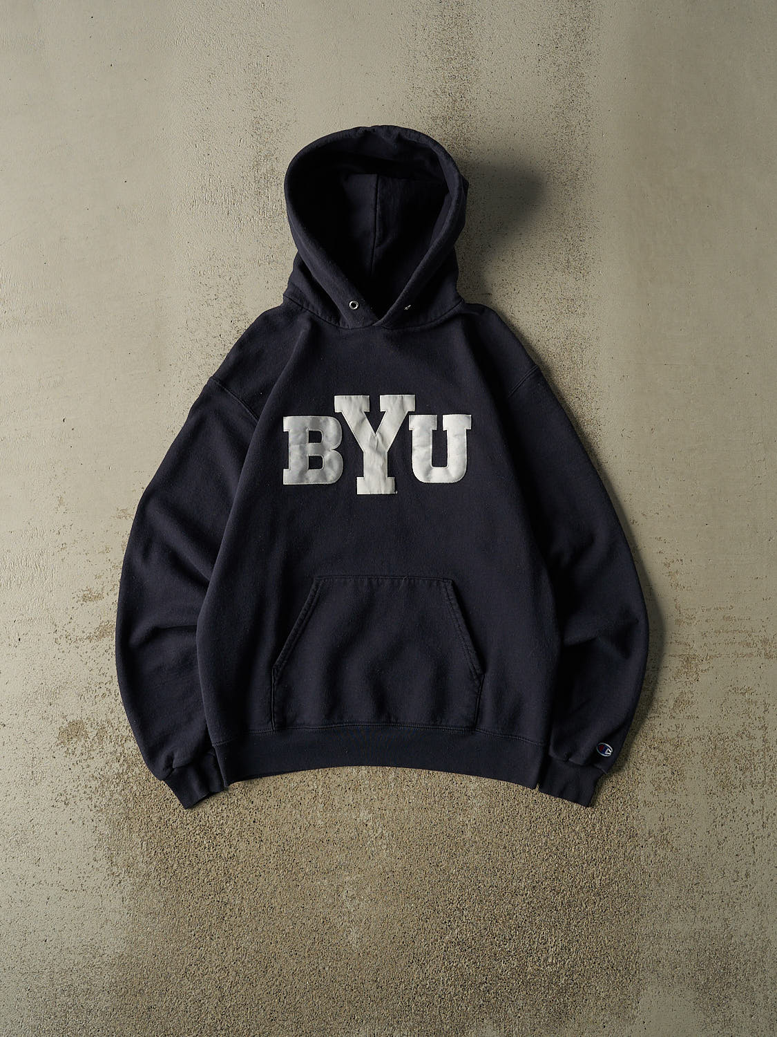 Vintage 90s Navy Blue Brigham Young University Hoodie (S)
