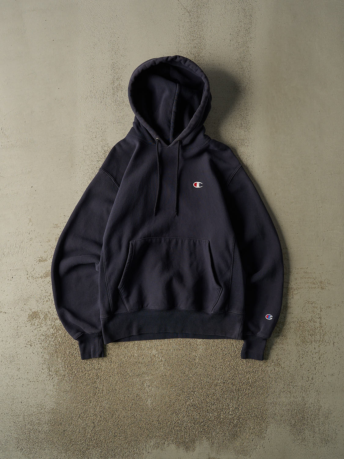 Vintage 90s Navy Blue Champion Reverse Weave Hoodie (L)
