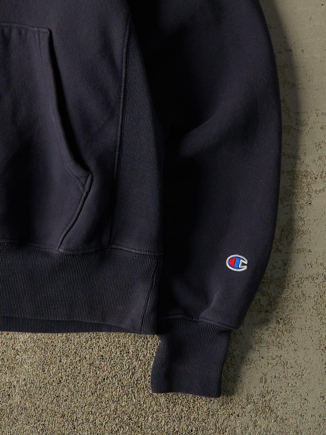 Vintage 90s Navy Blue Champion Reverse Weave Hoodie (L)