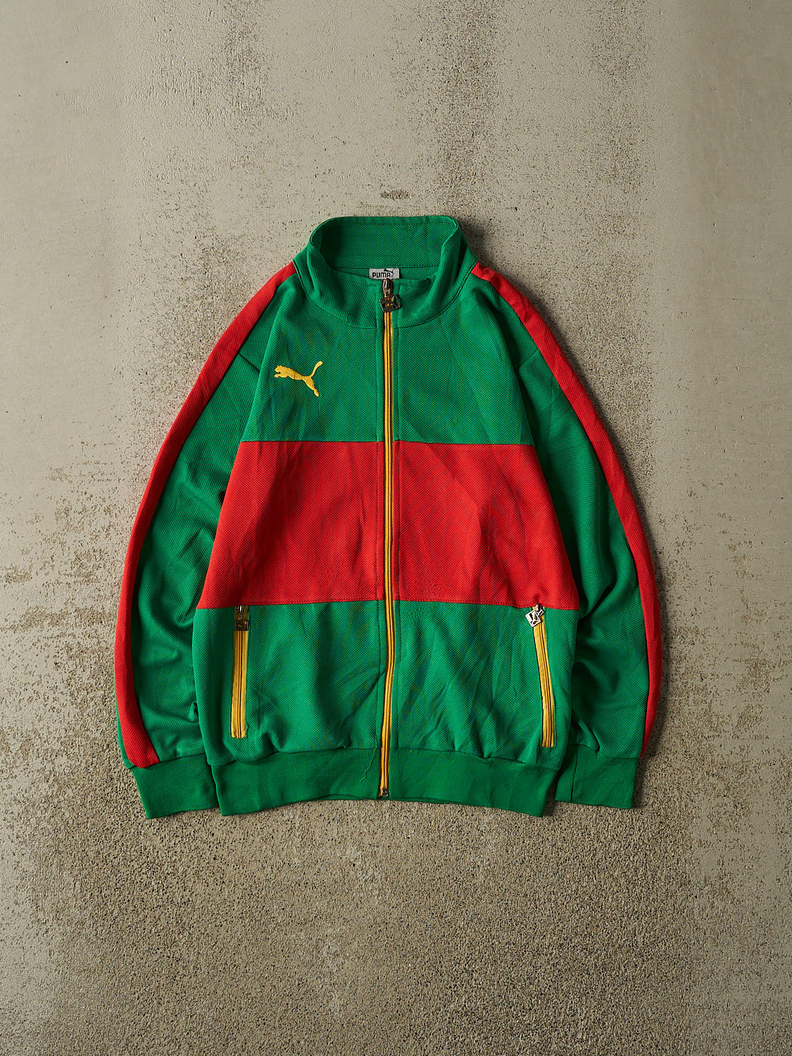 Vintage Y2K Green Puma Track Sweater (XS)