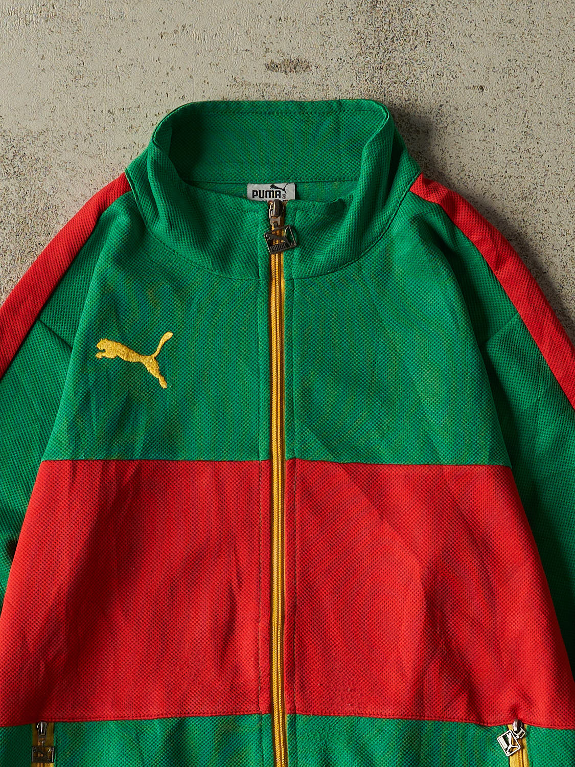 Vintage Y2K Green Puma Track Sweater (XS)