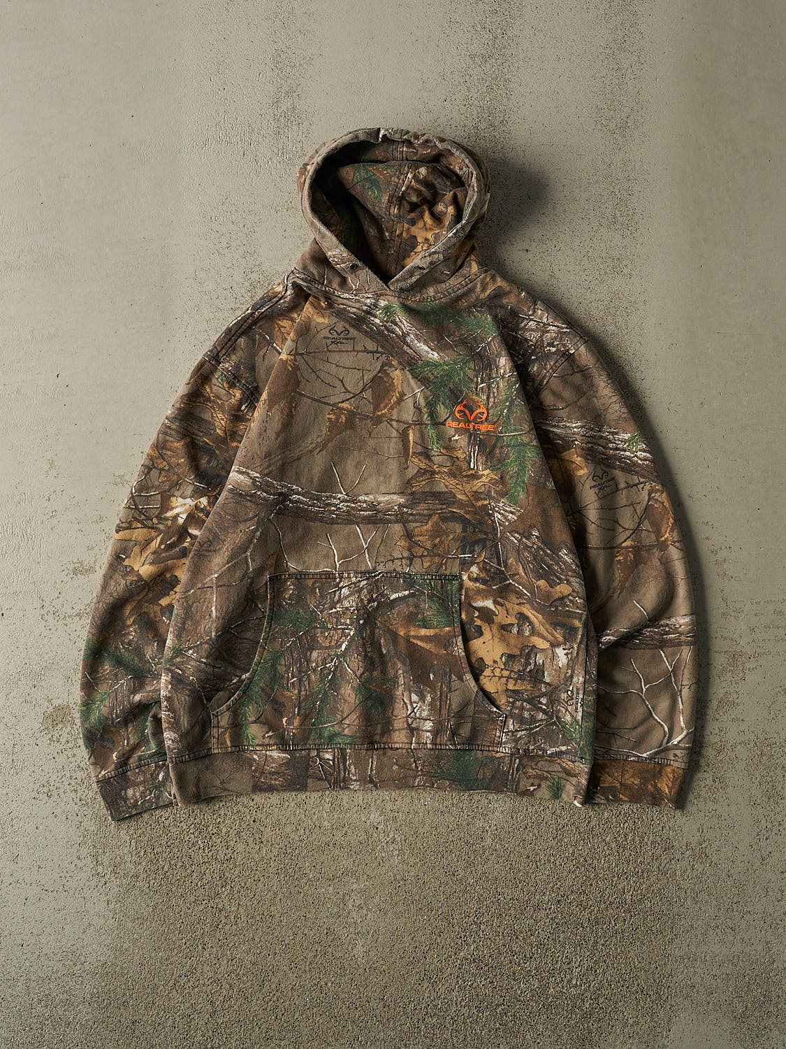 Vintage Y2K Camo Realtree Logo Hoodie (M)