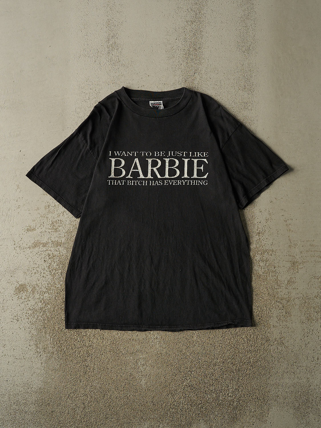 Vintage RARE 90s Black "Just Like Barbie" Tee (L/XL)