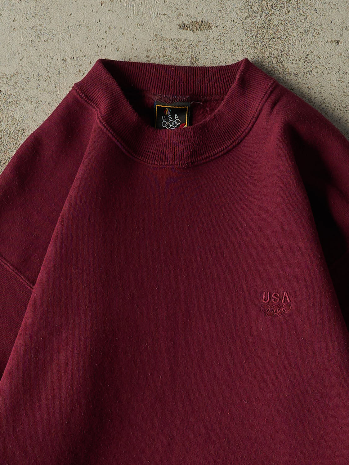 Vintage 90s Burgundy USA Olympic Embroidered Crewneck (XS/S)