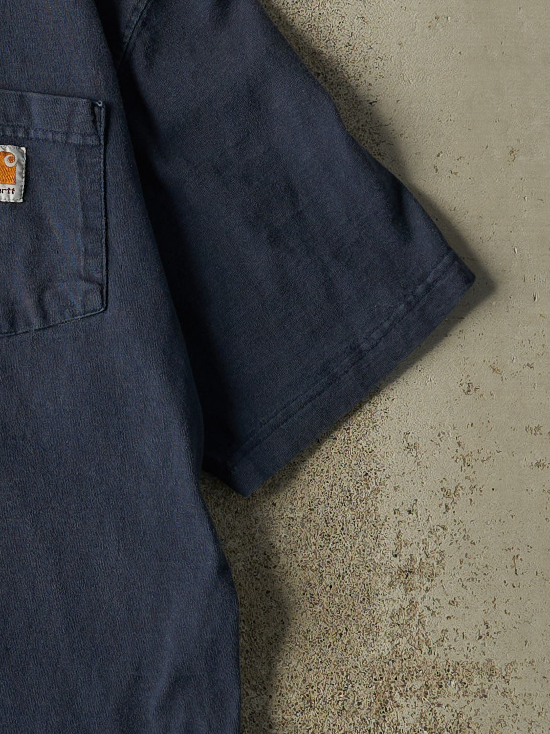 Vintage Y2K Navy Blue Carhartt Quarter Button Tee (M/L)