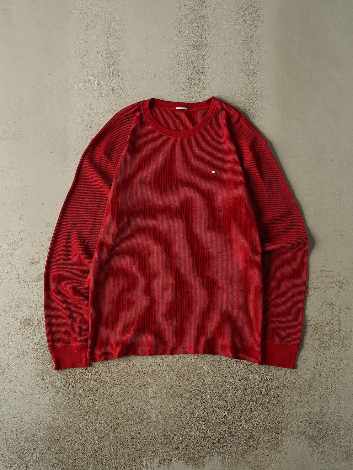 Vintage 90s Red Tommy Hilfiger Thermal Long Sleeve (XL)