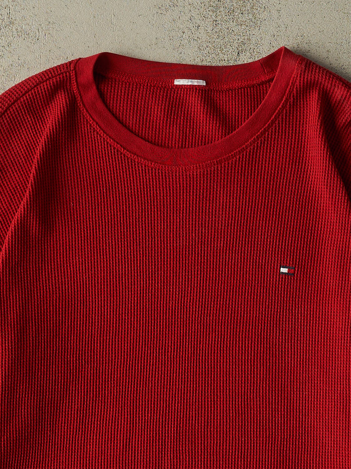 Vintage 90s Red Tommy Hilfiger Thermal Long Sleeve (XL)