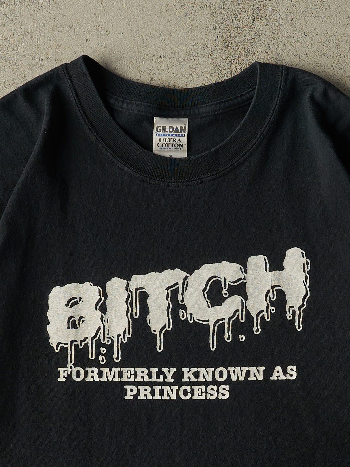 Vintage 90s Black "Bitch, Formerly Known as Princess" Tee (L/XL)