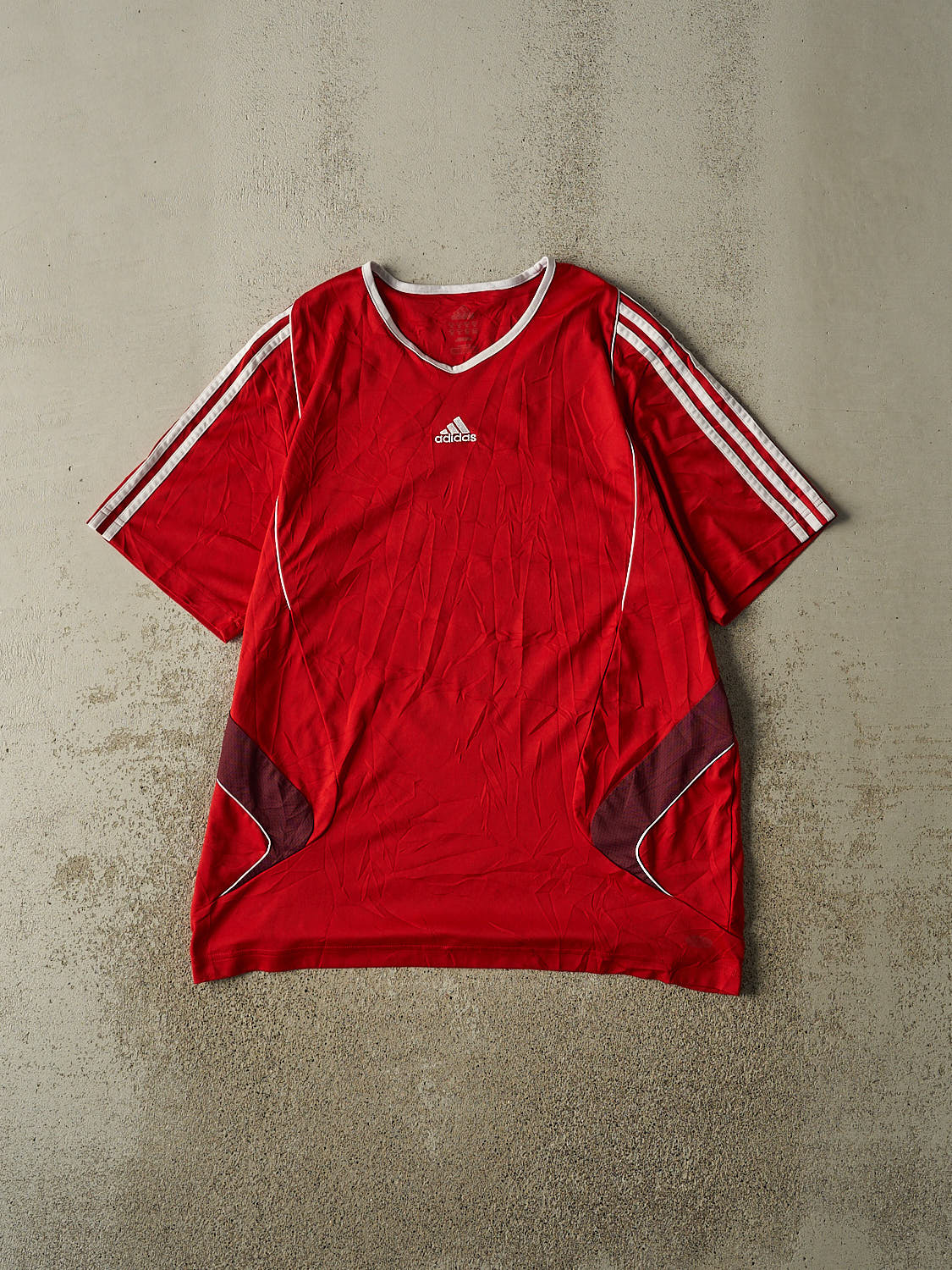 Vintage Y2K Red Adidas Soccer Jersey (XL/XXL)