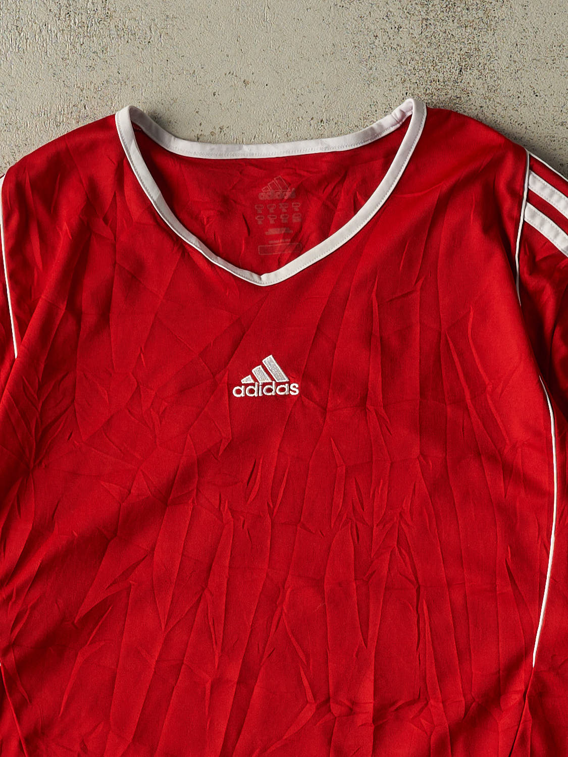Vintage Y2K Red Adidas Soccer Jersey (XL/XXL)