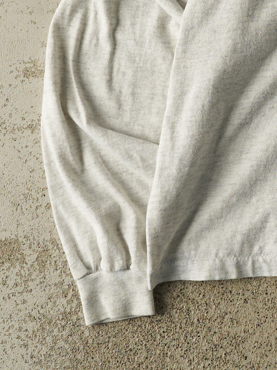 Vintage 80s Heather Grey Nike Embroidered Quarter Button Long Sleeve (S)