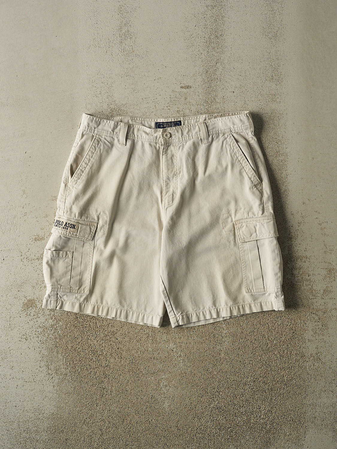 Vintage 90s Beige US Polo Assn Cargo Shorts (38x10.5)