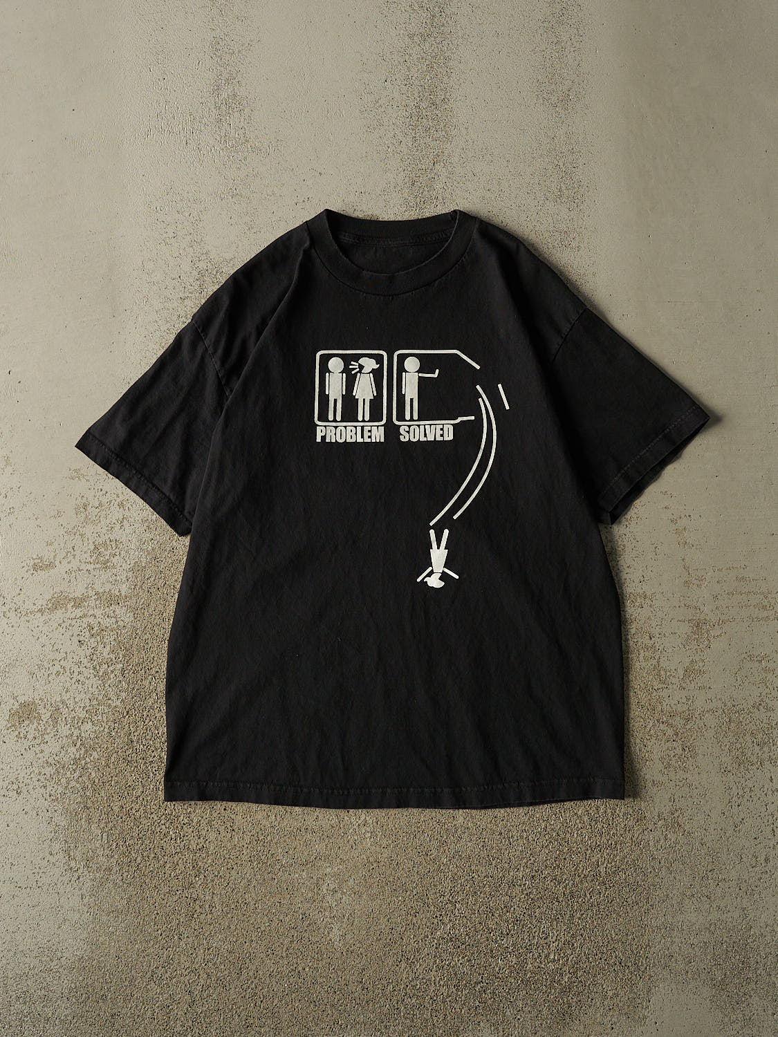Vintage 90s Black "Problem Solved" Tee (L/XL)
