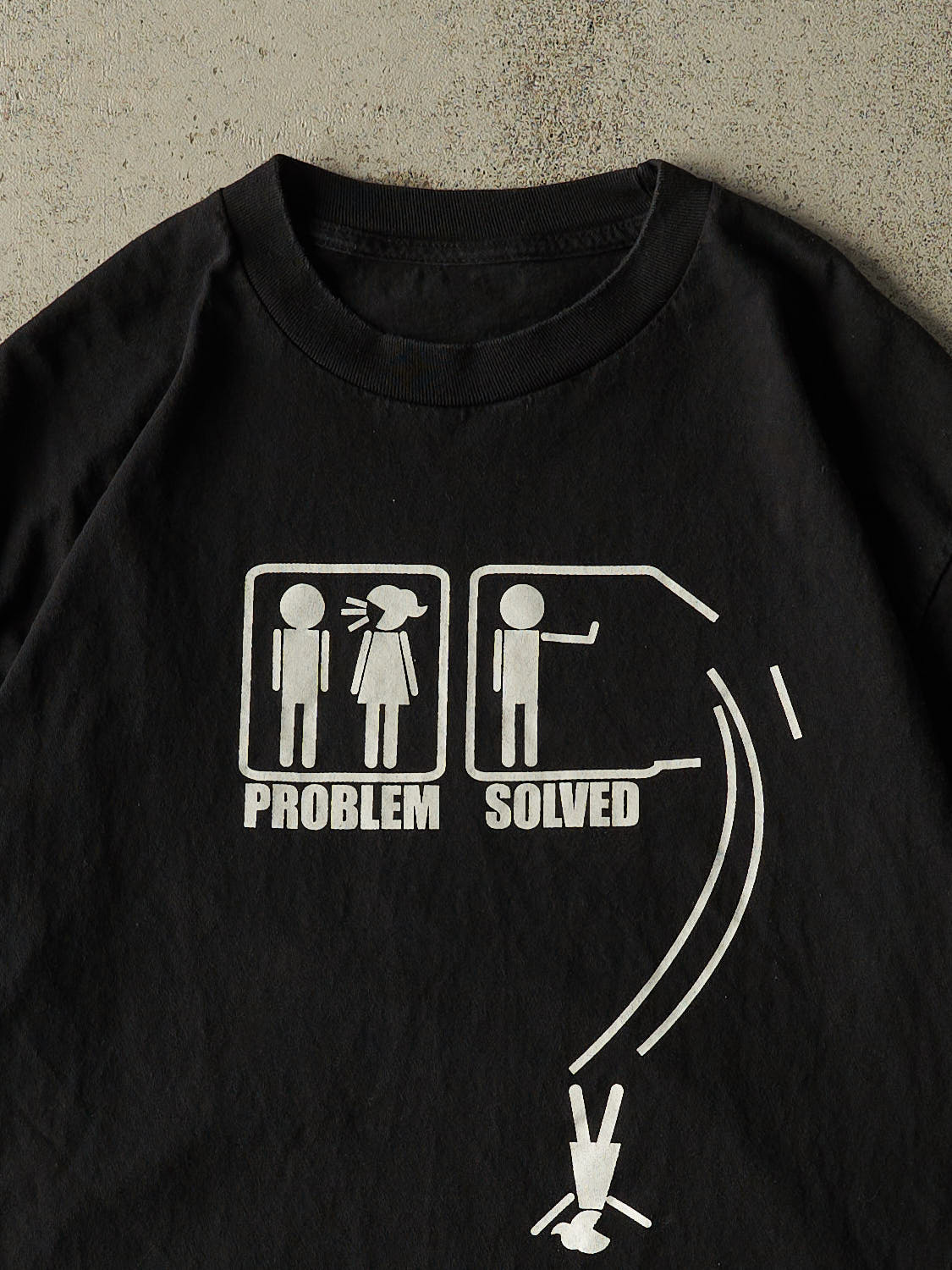 Vintage 90s Black "Problem Solved" Tee (L/XL)