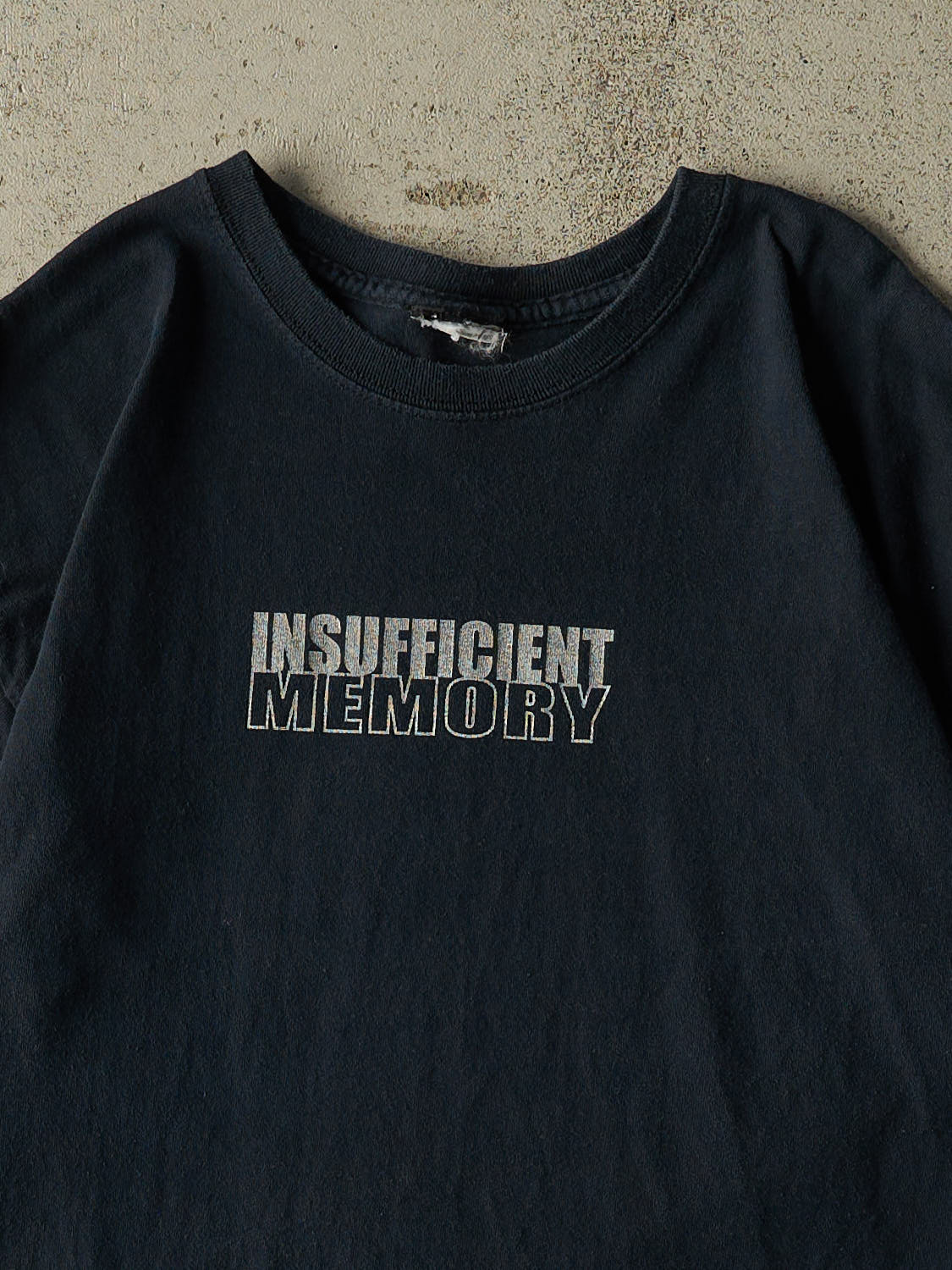 Vintage Y2K Navy Blue "Insufficient Memory" Tee (L)