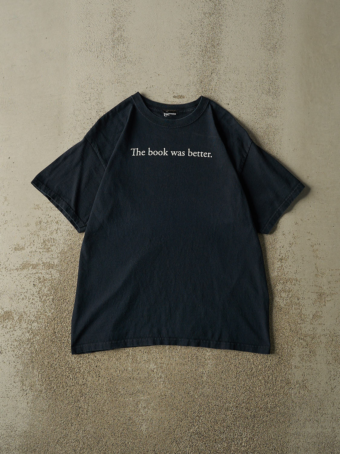 Vintage Y2K Navy Blue "The Book Was Better" Tee (M/L)