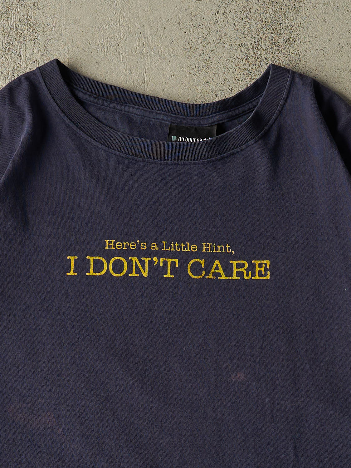 Vintage 90s Faded Navy "Hint, I Don't Care" Tee (XXL/XXXL)