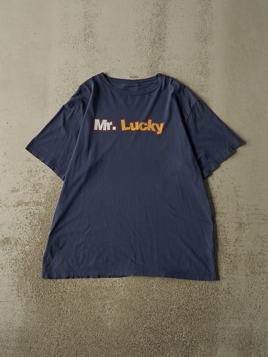 Vintage 90s Navy Blue "Mr. Lucky" Tee (XL)