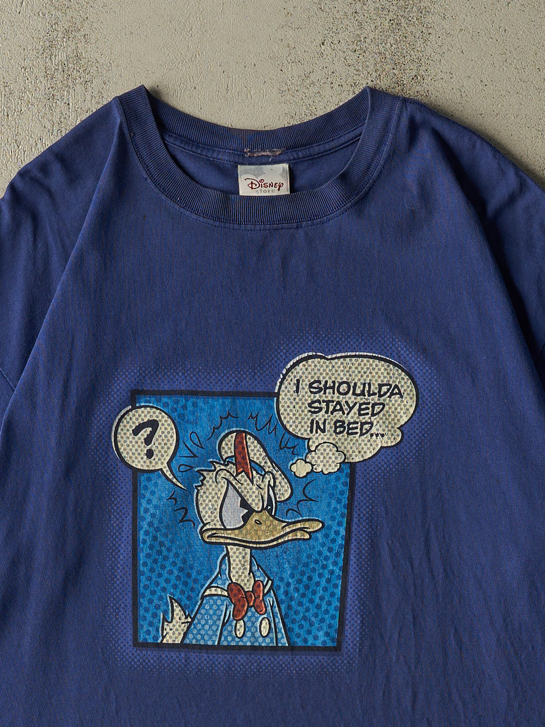 Vintage 90s Blue Donald Duck "Should Have Stayed In Bed" Tee (XXL)