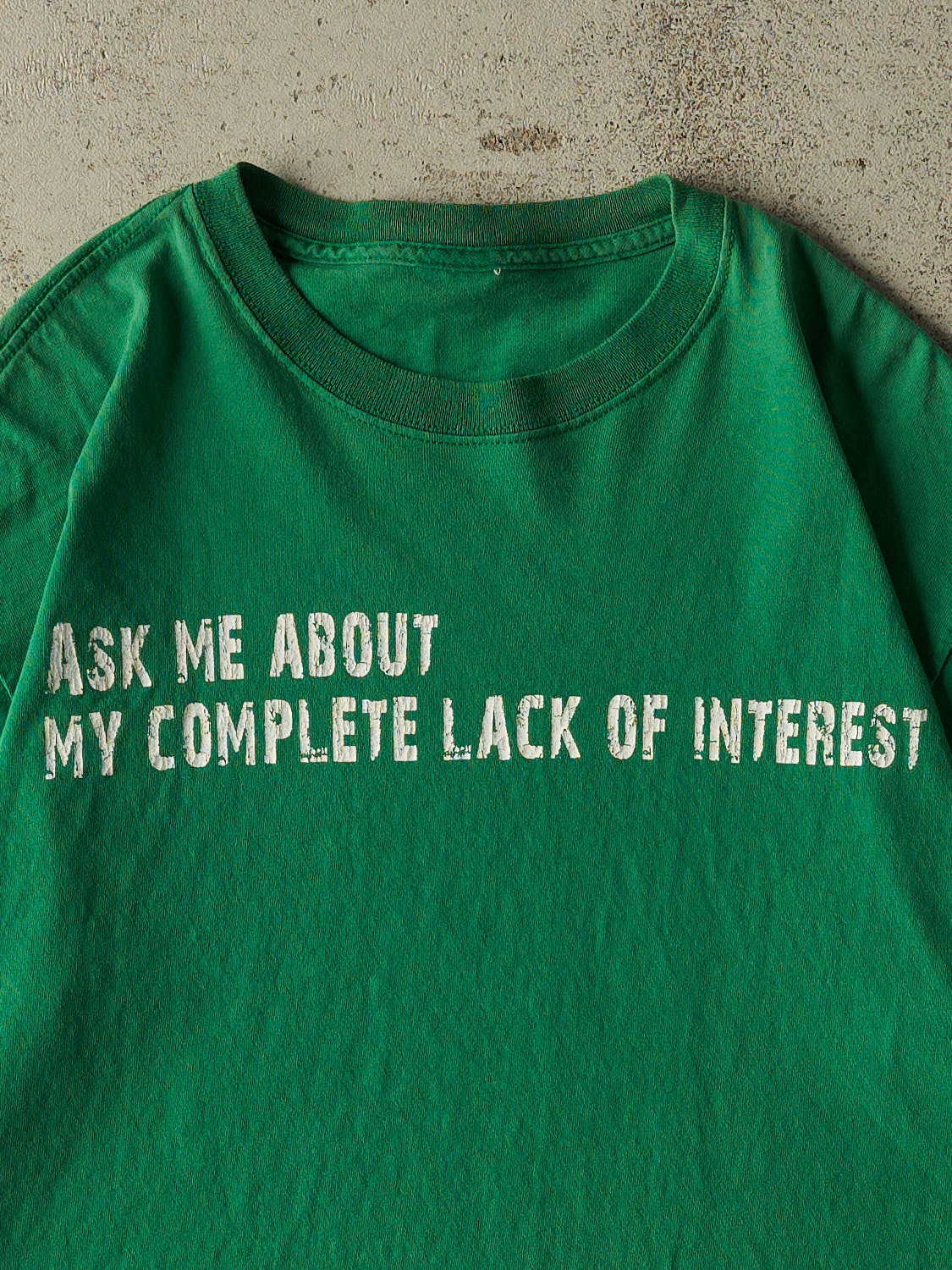 Vintage 90s Green "Complete Lack Of Interest" Tee (M/L)