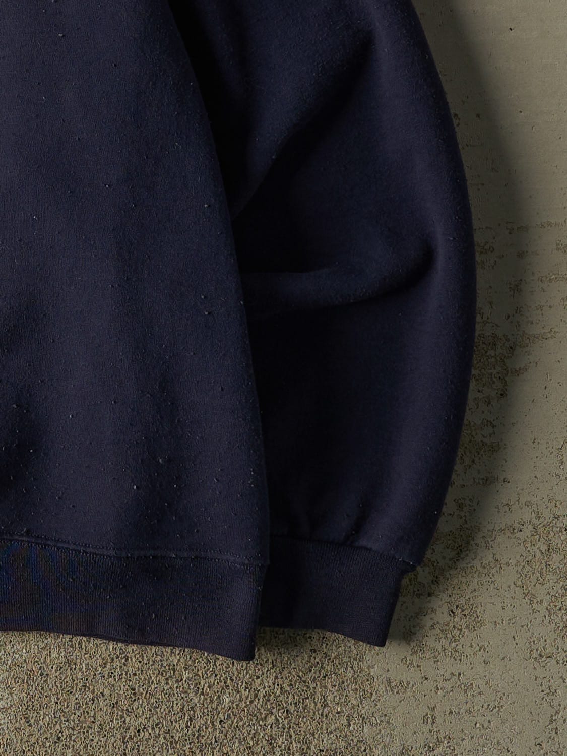Vintage 90s Navy Blue Quarter Zip Blank Sweater (L/XL)