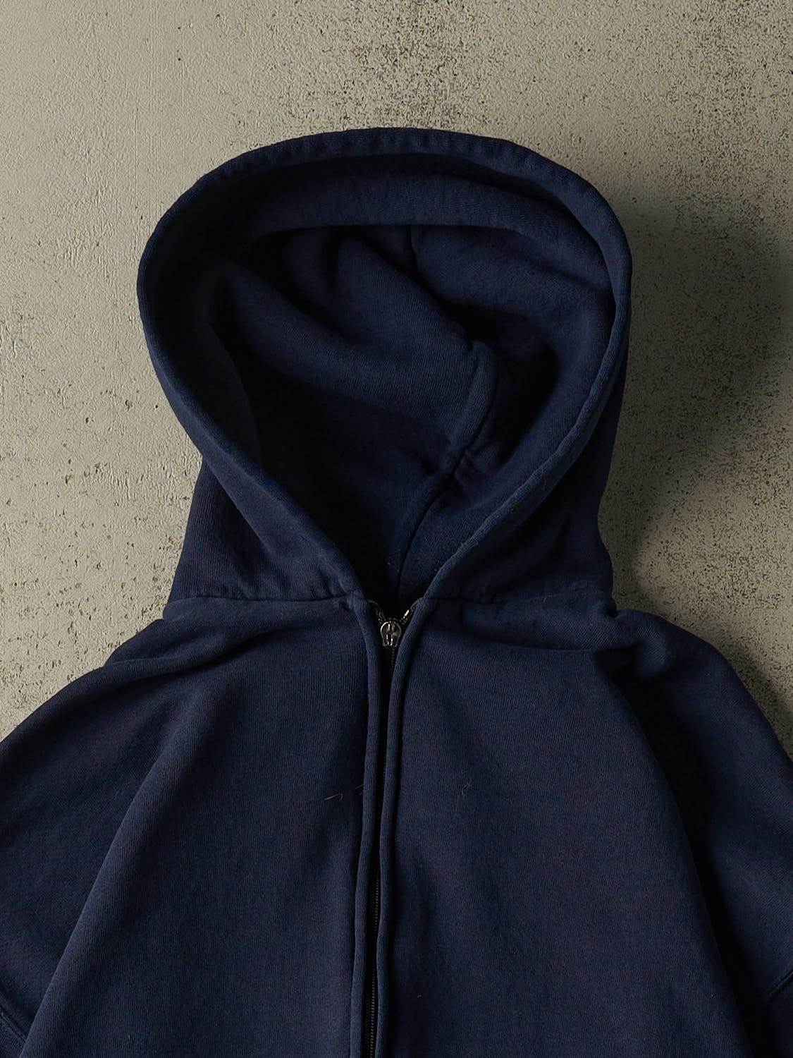 Vintage 90s Navy Blue Russell Athletic Blank Zip Up Hoodie (L)