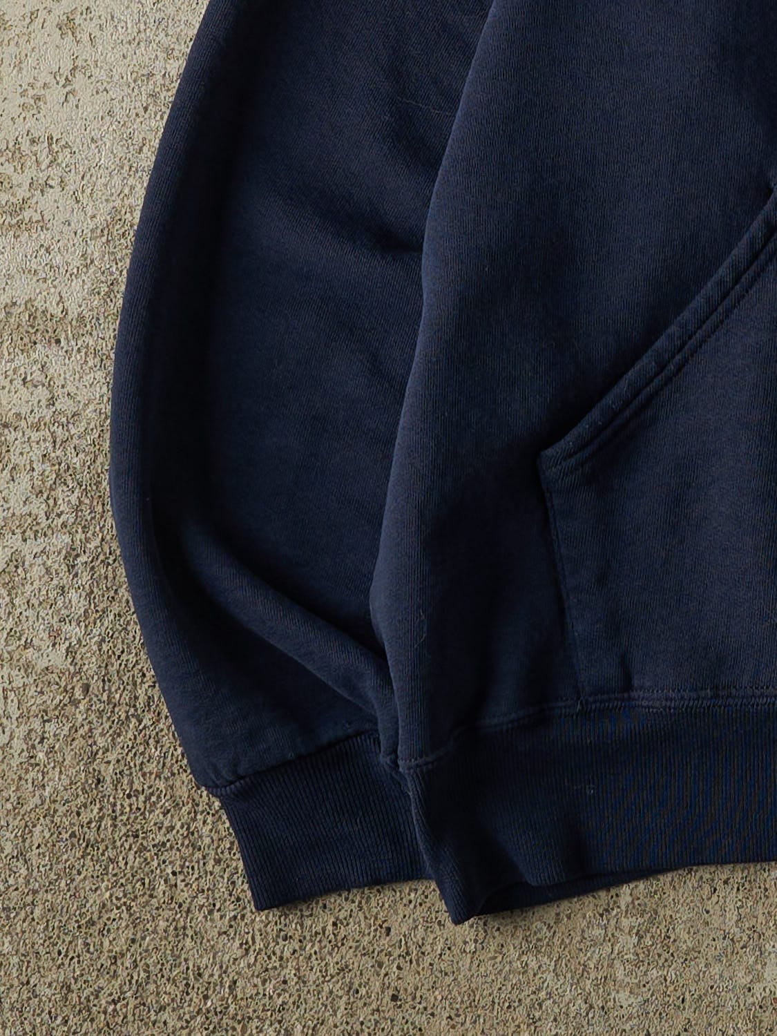Vintage 90s Navy Blue Russell Athletic Blank Zip Up Hoodie (L)