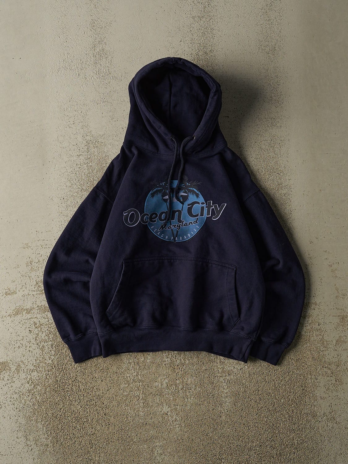 Vintage Y2K Navy Blue Ocean City Maryland Hoodie (XXS)