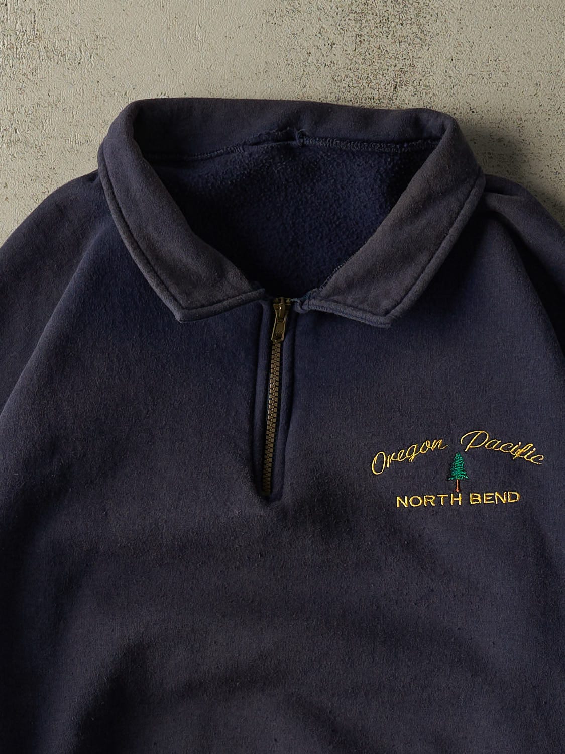 Vintage 90s Navy Blue Oregon Pacific Quarter Zip Sweater (XL/XXL)