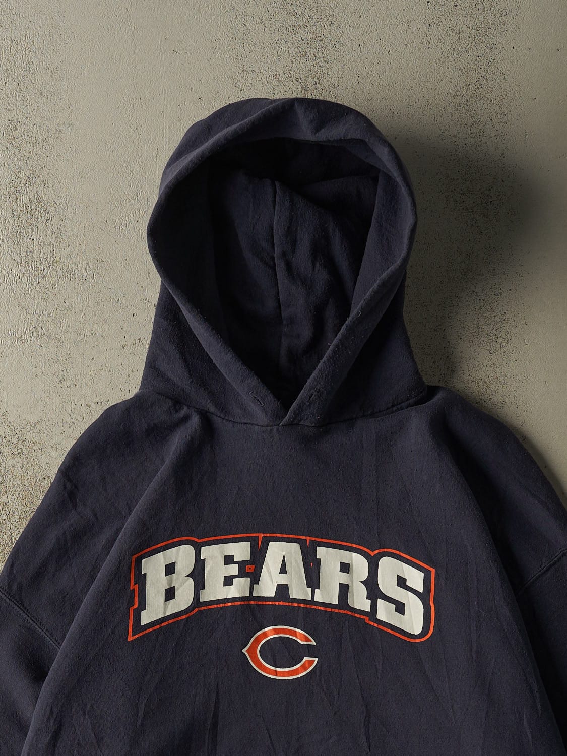 Vintage Y2K Sun Faded Navy Chicago Bears Hoodie (XXL)