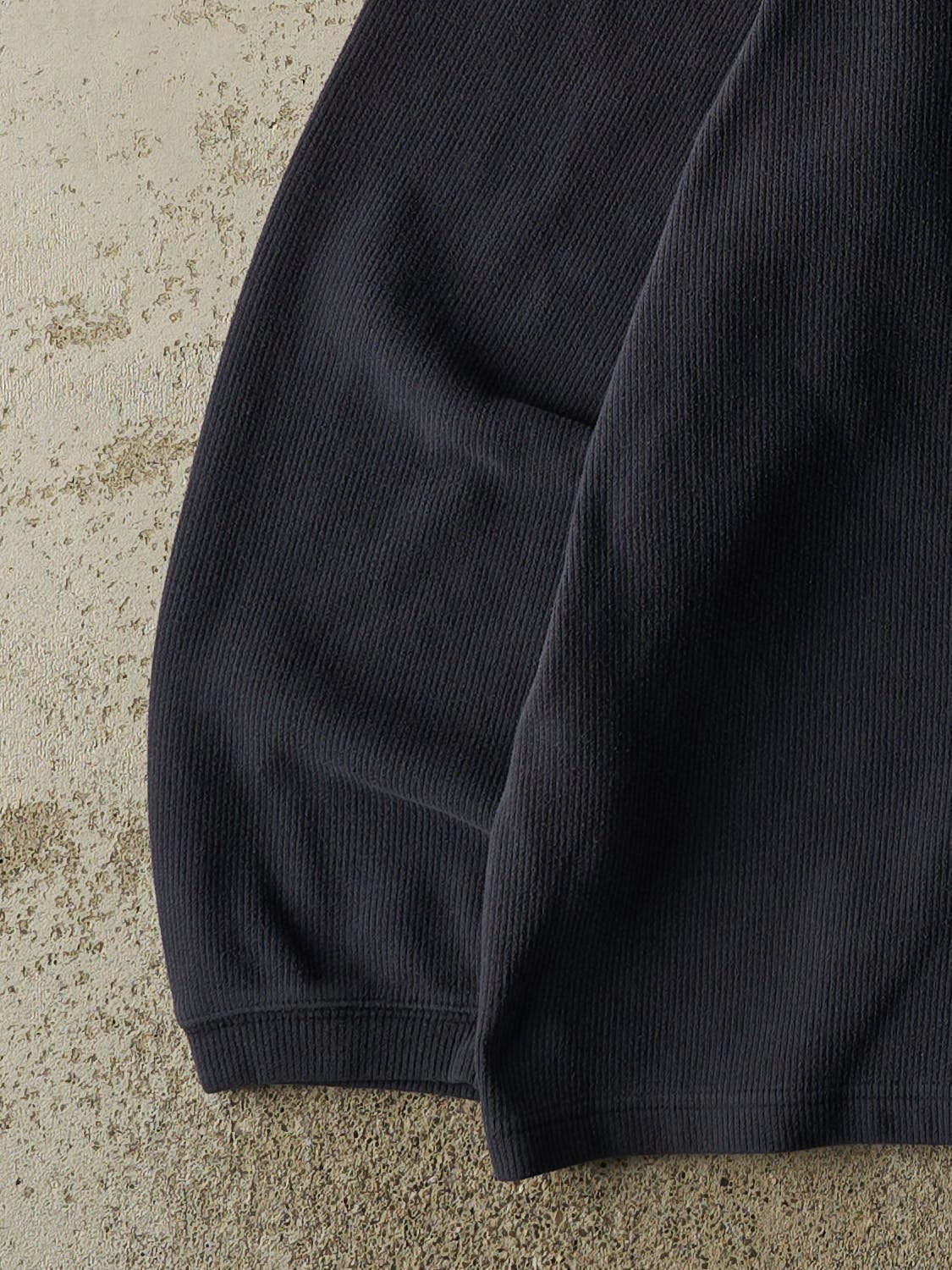 Vintage 90s Navy Blue Striped Thermal Long Sleeve (L)
