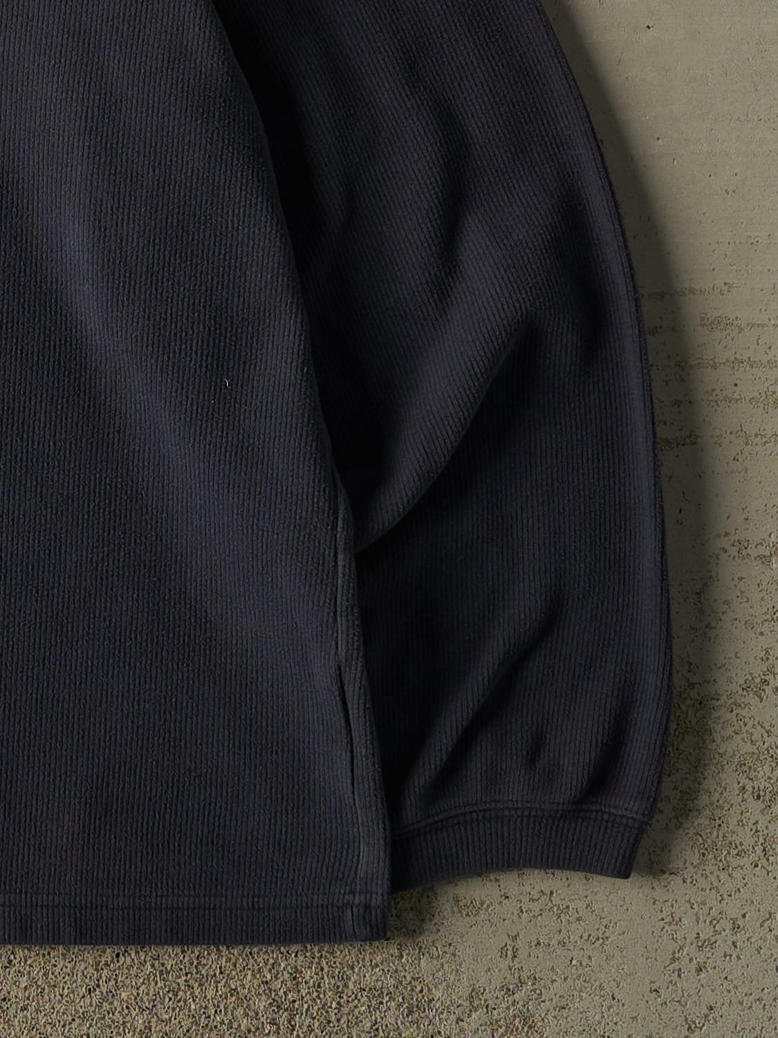 Vintage 90s Navy Blue Striped Thermal Long Sleeve (L)
