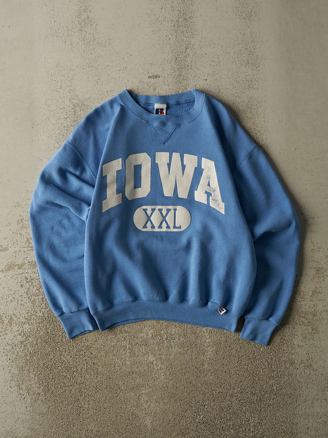 Vintage 90s Baby Blue Russell Athletic Iowa Crewneck (XS)