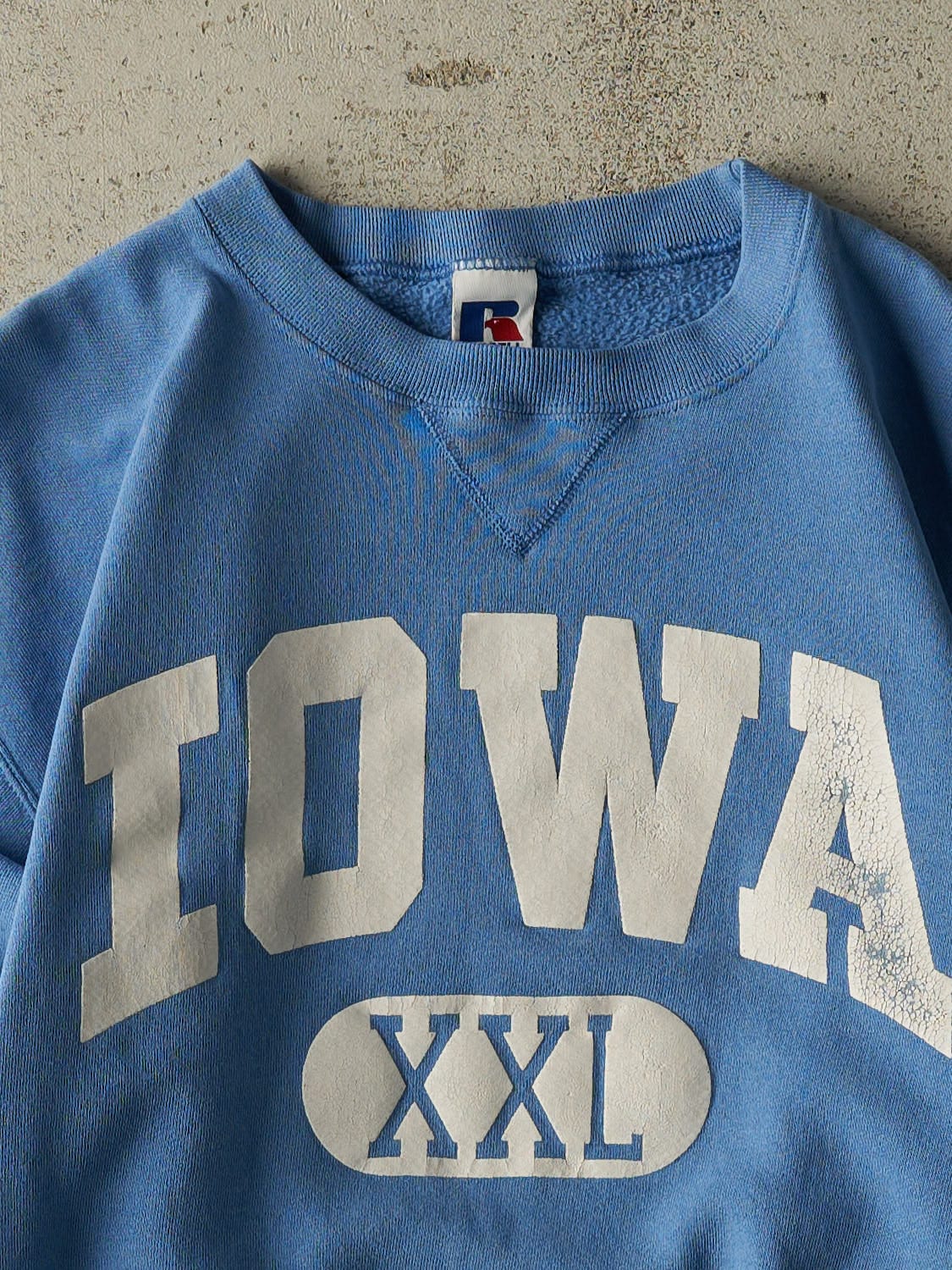 Vintage 90s Baby Blue Russell Athletic Iowa Crewneck (XS)